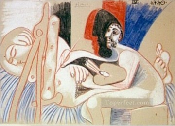 Pablo Picasso Painting - El artista y su modelo 7 1970 Pablo Picasso